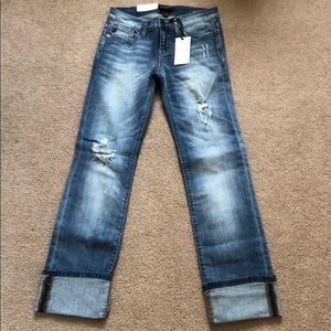 Judy Blue distressed straight leg with cuffs